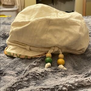 Cream Cap with Beaded Accents